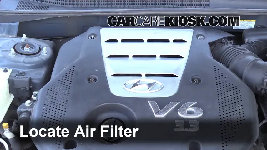 2006 Hyundai Sonata LX 3.3L V6 Air Filter (Engine) Replace
